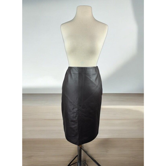 Valerie Stevens Dresses & Skirts - Valerie Stevens Separates 100% Leather Skirt Soft Brown Pencil 90's Y2K Size 8